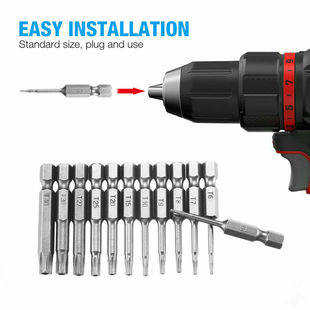 12pc Hollow Batch head 50mm medium hole plum batch head sandblasting batch head combination chrome vanadium steel hexagonal handle conversion Rod