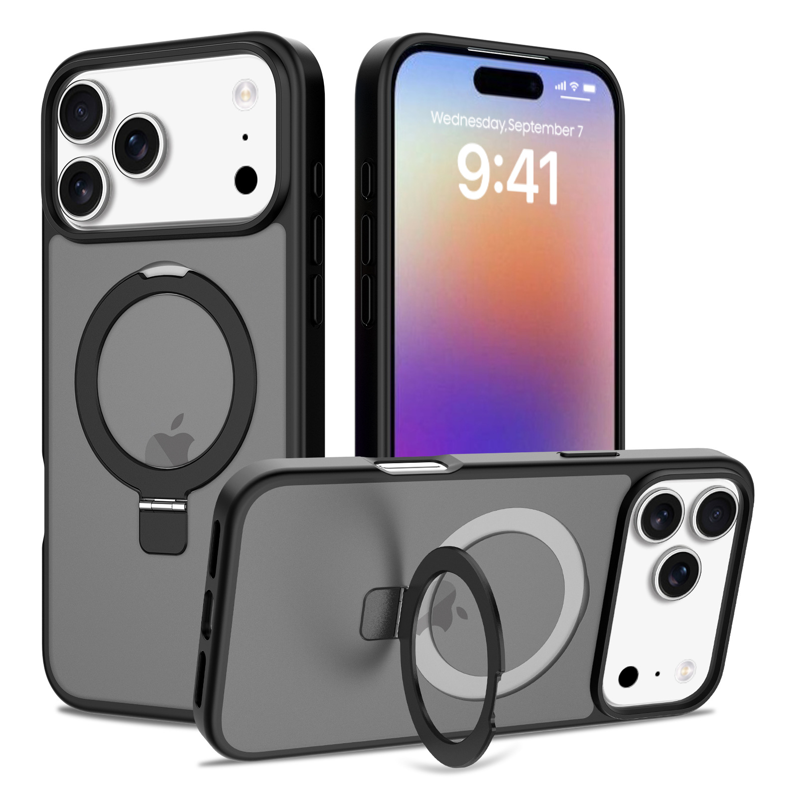 El exfoliante de la piel es adecuado para la carcasa del teléfono móvil Apple 17 Promax nuevo soporte magnético iphone17 anti-caída