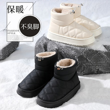 高帮棉拖鞋冬季家用室内毛绒棉拖女款情侣保暖防滑家居雪地靴批发