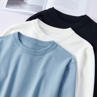 Wholesale foreign trade round neck sweater men's Spring and Autumn 2023 new inner bottoming sweater woolen sweater men's knitwear autumn and winter