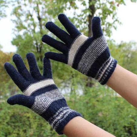 Women's wool men's knitted gloves wholesale winter cycling office warm full finger Korean student tide