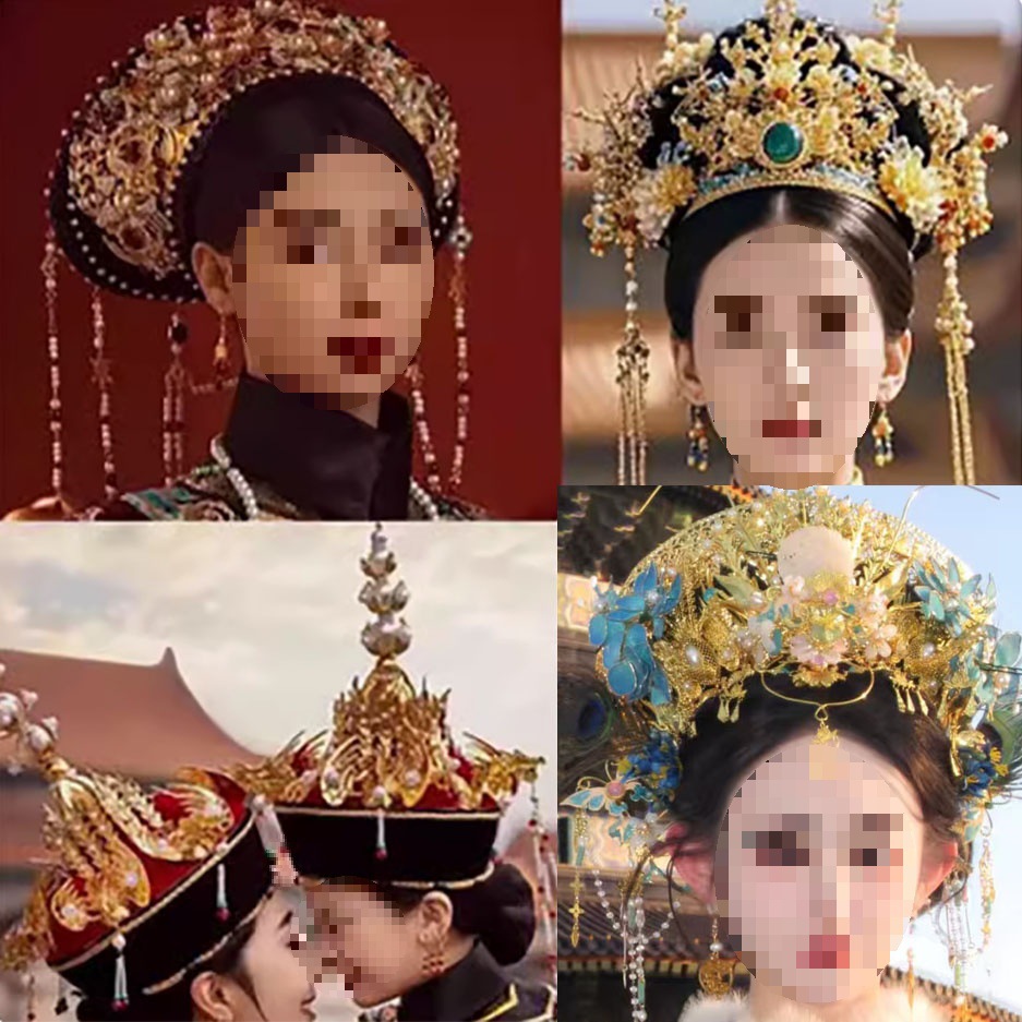 清宫旗头皇后朝服钿子朝冠如懿传延禧攻略头饰剧组道具钿帽帽子