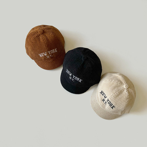 Autumn South Children's Hat Autumn/Winter Korean Version Trendy New York Letter Embroidered Duckbill Cap Baby Baseball Cap