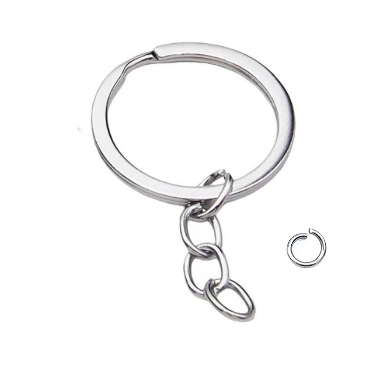 Accesorios de joyería llavero colgando cuatro cadenas llavero colgando anillo plano llavero colgante accesorios llavero abierto anillo