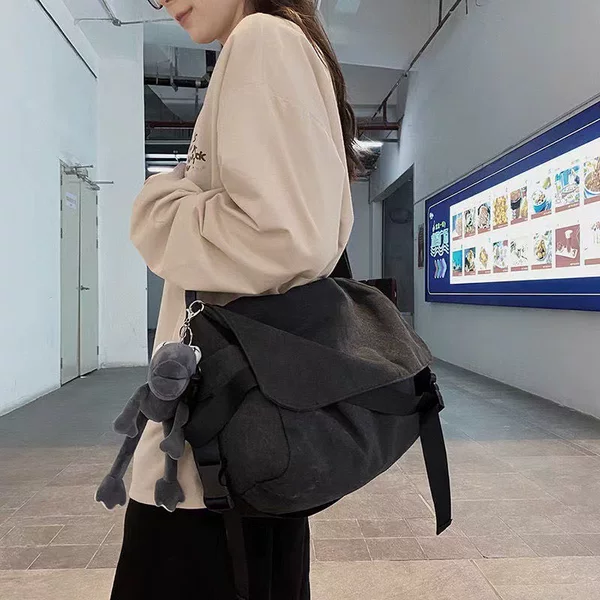 Men's Canvas Vintage Casual Crossbody Bag Women's Canvas Crossbody Bag Travel Single Shoulder Class Student Fabric Postman