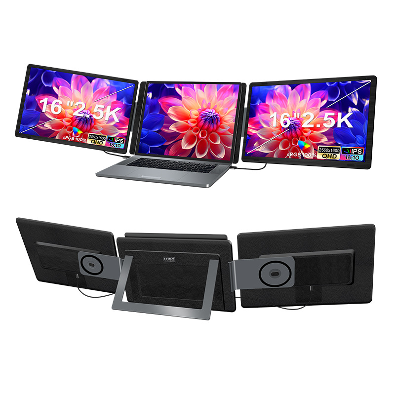 pantalla portátil de doble línea de doble pantalla conmutación horizontal y vertical de doble pantalla subpantalla de computadora portátil