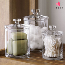 EU89欧式玻璃罐储物罐透明糖果罐 厨房储藏罐卫浴收纳罐展示器皿