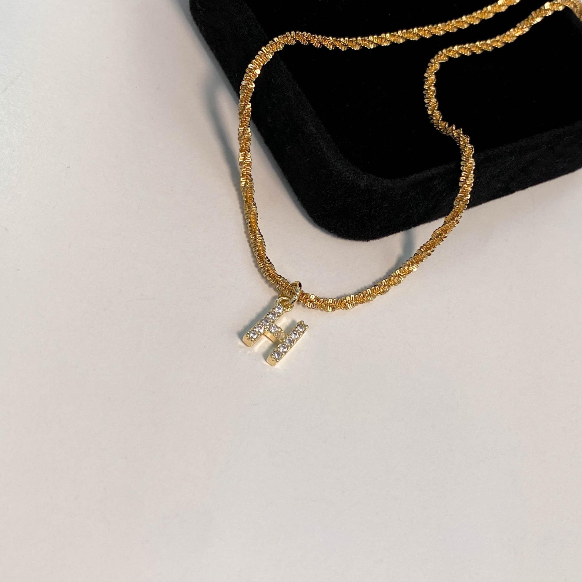 10g Weight Zircon Inlay Material Pendant Necklace Classification 1 Piece Quantity Holiday, Daily Occasion Titanium Steel Material Letter Pattern Women's Gender Plating, Inlay Design Simple Style, Classic Style Style Simple Style Classic Style Letter Titanium Steel Plating Inlay Zircon Pendant Necklace 27