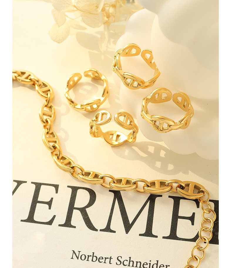 hip-hop fashion pig nose thick chain titamium steel necklace bracelet ring