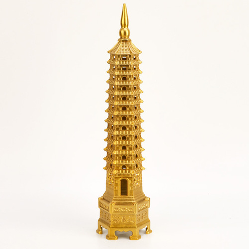 Brass Wenchang Tower Ornaments 99th Floor 13th Floor Study Desktop Decoration Crafts Manufacturer Wholesale