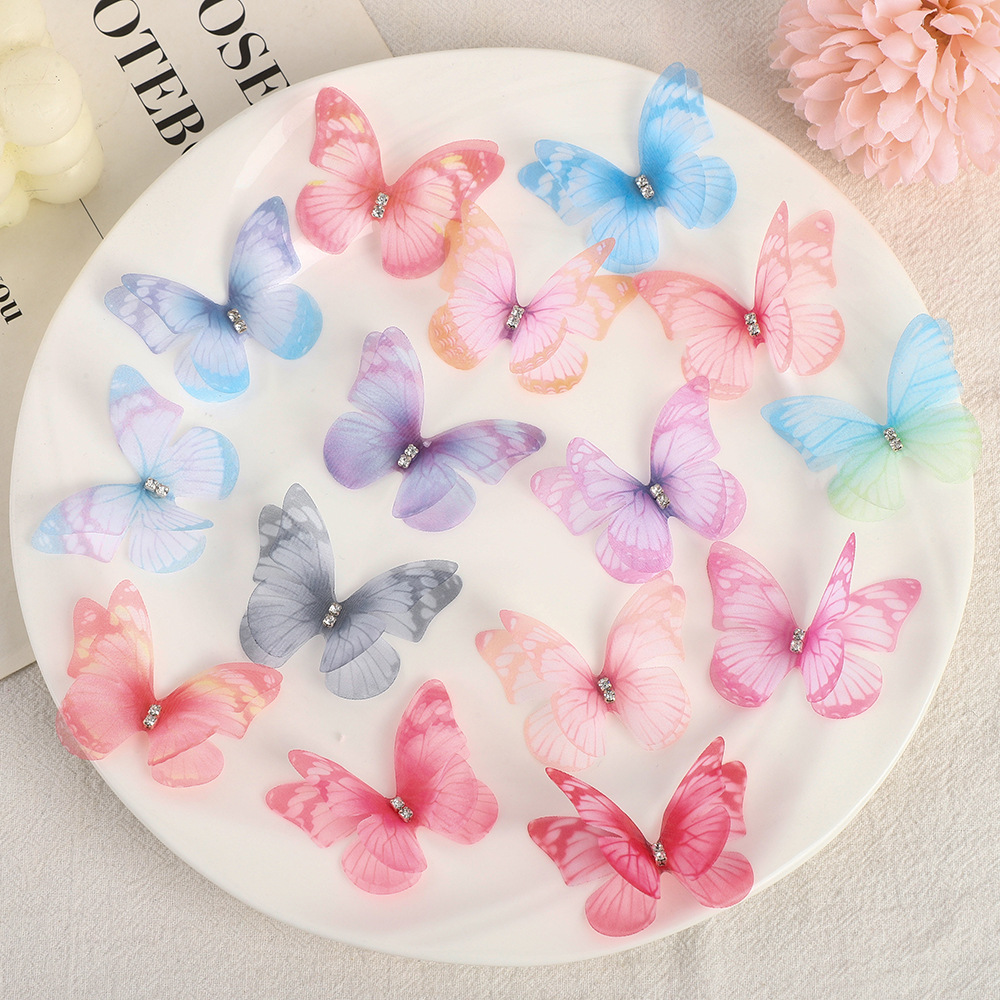 double-layer shiffon realistic butterfly net handmade
