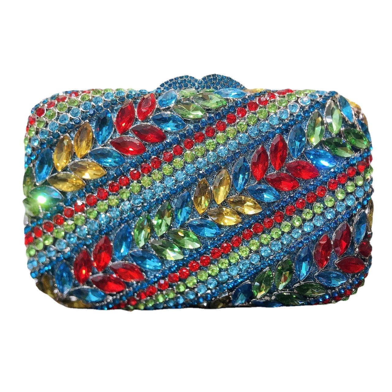 * Bolsa de cena de cristal de trigo con diamantes Bolsa de mano de banquete transfronteriza Bolsa de vestir de noche Bolsa de mujer Clutch