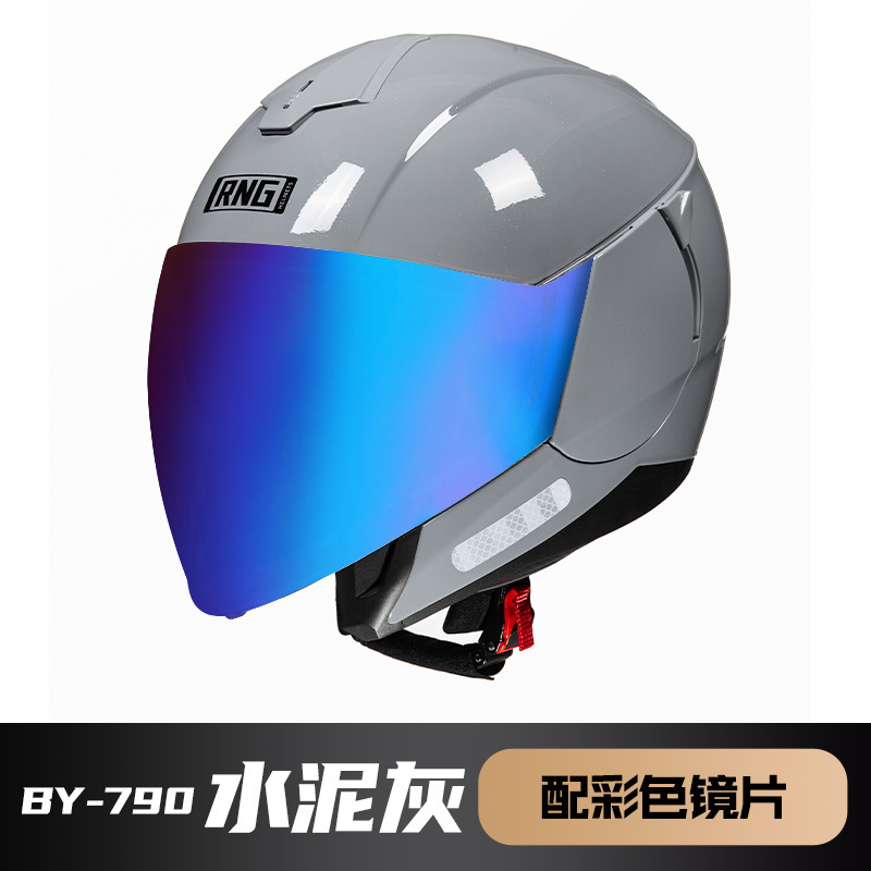 RNG marca motocicleta casco 3/4 medio casco motocicleta unisex casco montar casco coreano pedal casco
