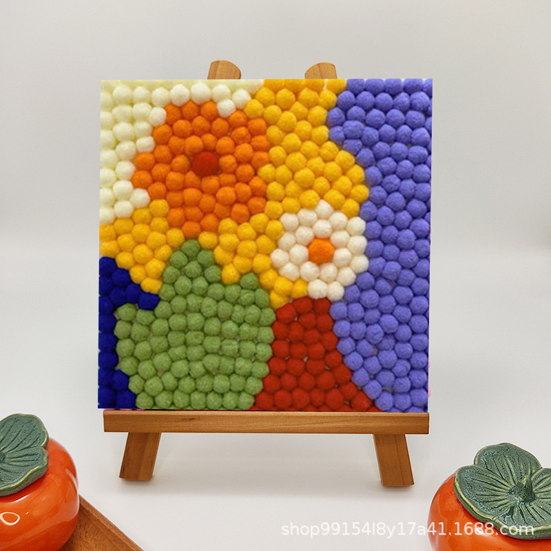DIY ヘアボール絵画手作り材料パッケージクリエイティブ子供の漫画アニメーション装飾絵画ステッカー絵画屋台卸売|undefined