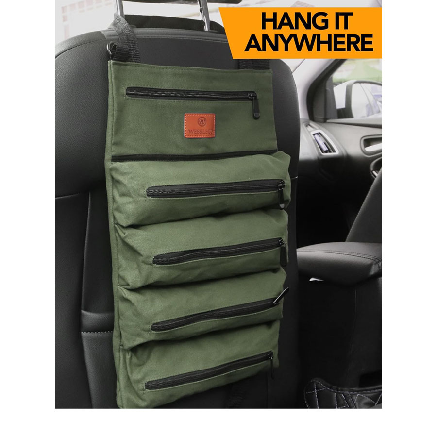 Kit de herramientas de lona transfronterizo Bolsa de herramientas de suspensión de almacenamiento de automóviles Bolsa de herramientas de reparación Bolsa de herramientas de hardware portátil