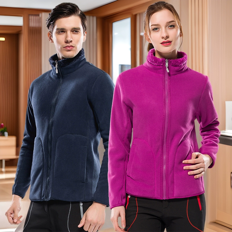 Флисовая куртка для женщин и мужчин, флисовое пальто для пар, утолщенное и с флисовой подкладкой для тепла, двусторонняя куртка из кораллового флиса, модная спортивная одежда.