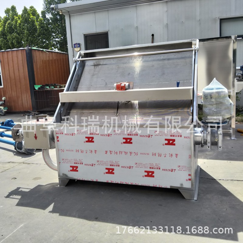 斜筛式牛粪固液分离机 不锈钢纸浆药渣脱水机 科瑞污粪水甩干机