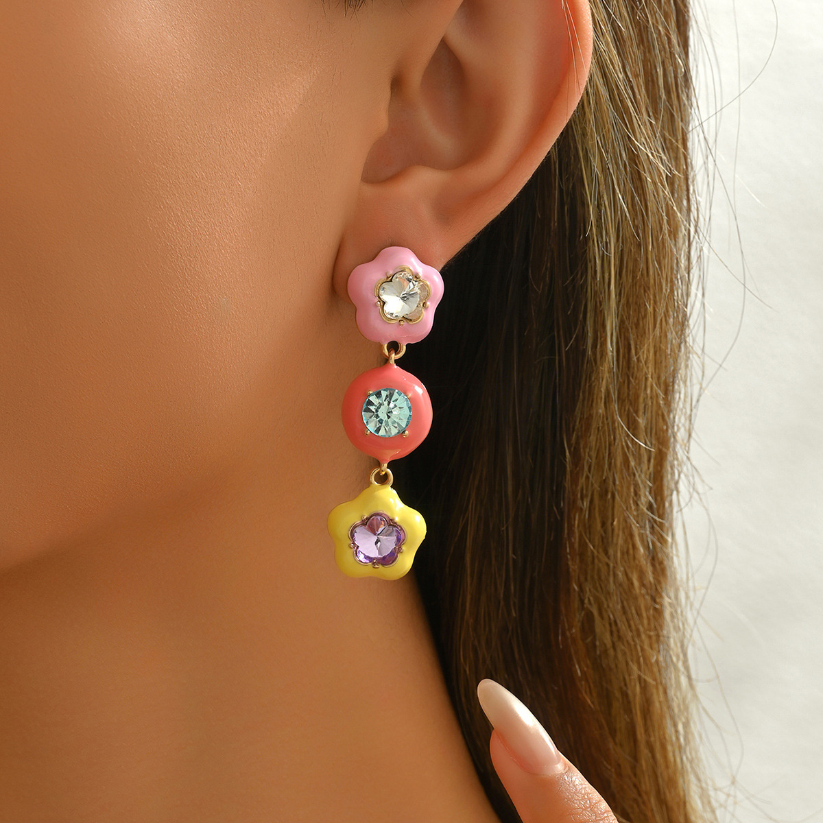 Personalisierte Sternen-ohrringe Mit Tropföl Und Diamanten_voghion.com