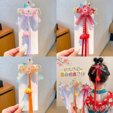 儿童汉服头饰国风花朵流苏发光发夹超仙女孩可爱飘带灯笼发饰批发