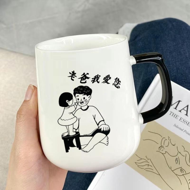 Regalos de cumpleaños creativos para el día del padre, tazas de papá con cucharas de tapa, caja de regalo de mano de alto valor