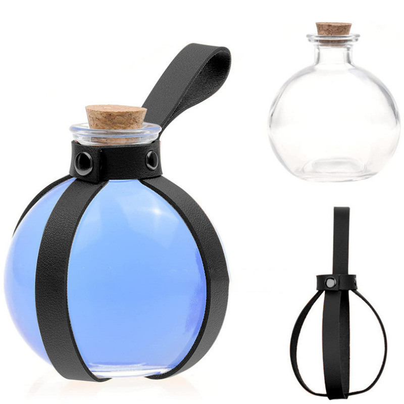 Props Steam Magic Potion Bottle Leather Case Cosplay Props Dress Up Ing Bottle Case Glass Bottle Case