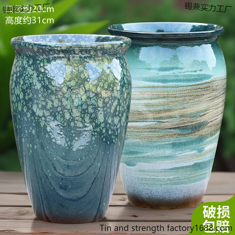 Extra Large Diameter Succulent Plant Green Plant Stoneware Pot Household Ceramic High Pot Orchid Triangle Flower Pot