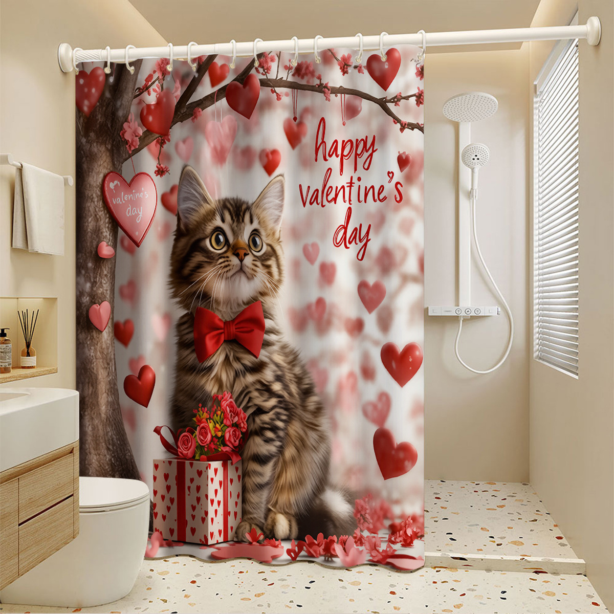 Child-friendly Water-repellent Mold-resistant Shower Curtain, No Nails Or Drilling Required, Easy To Install,_voghion.com