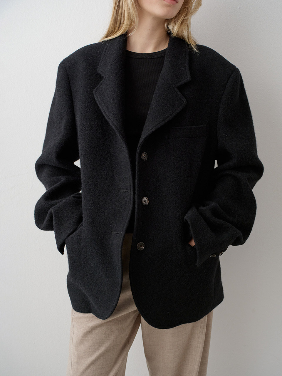 In Stock FAC*DE PATTE*N Woolen For Women Autumn Winter New Simple Elegant Commuter Blazer_ecoleips.com