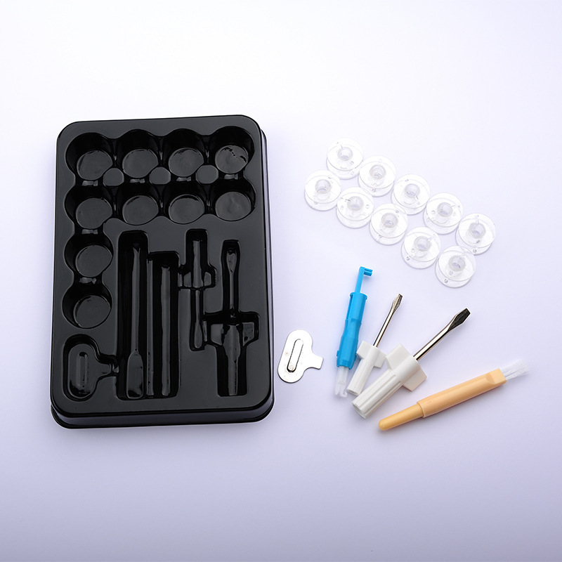 Accesorios para máquinas de coser, conjunto de herramientas de costura, destornillador de lanzadera combinado, tamaño de cepillo, destornillador, enhebrador