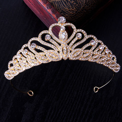 歐式新款水鑽白鑽新娘合金皇冠 輕奢跨境水晶皇冠頭飾發箍飾品