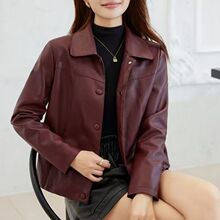 皮衣外套女2025新款休闲洋气短款妈妈外套海宁皮夹克中老年