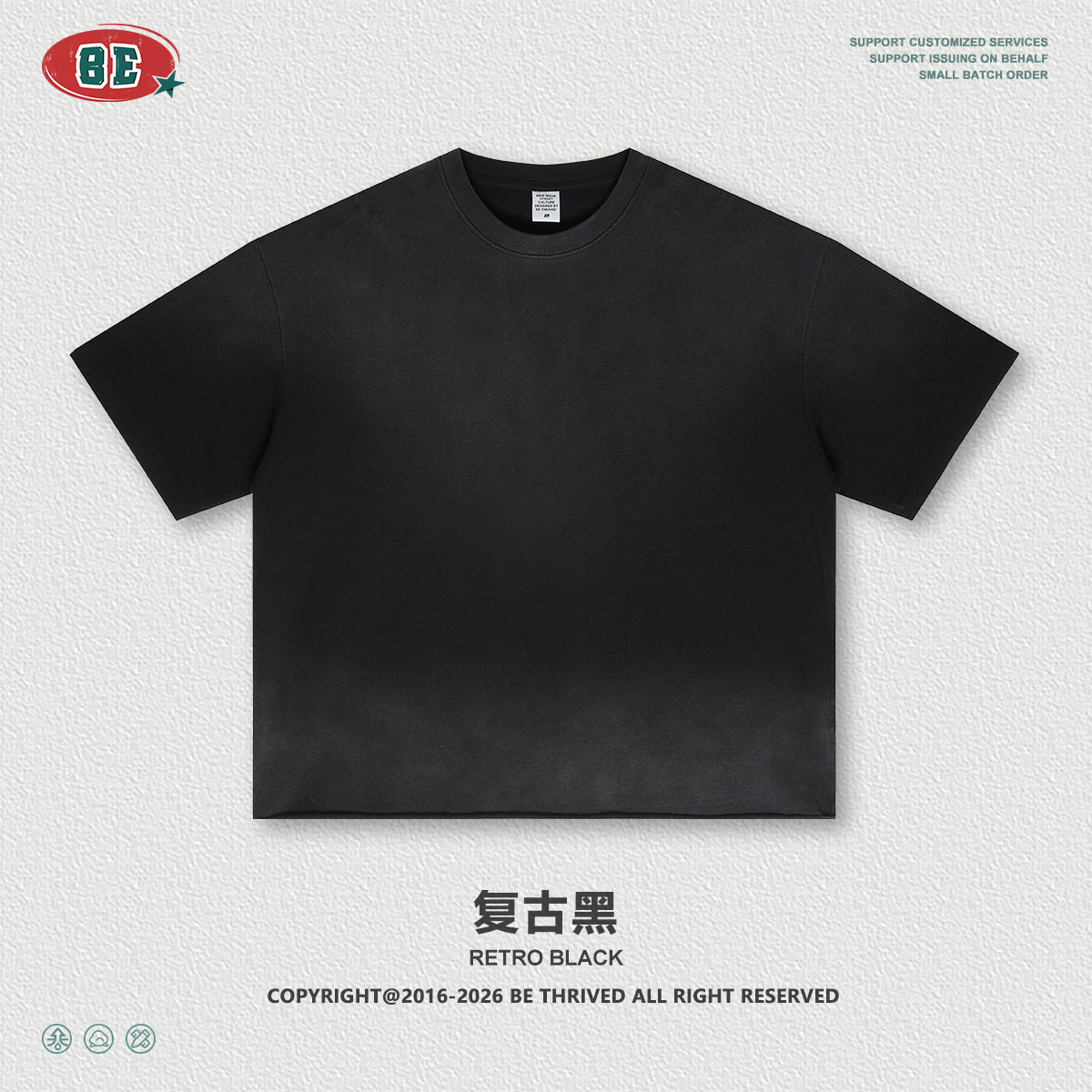 Be Hombres| 2026 verano americano lavado en agua hacer viejo Boxy borda suelta pulverización de caballo camiseta de manga corta suelta camiseta de moda masculina