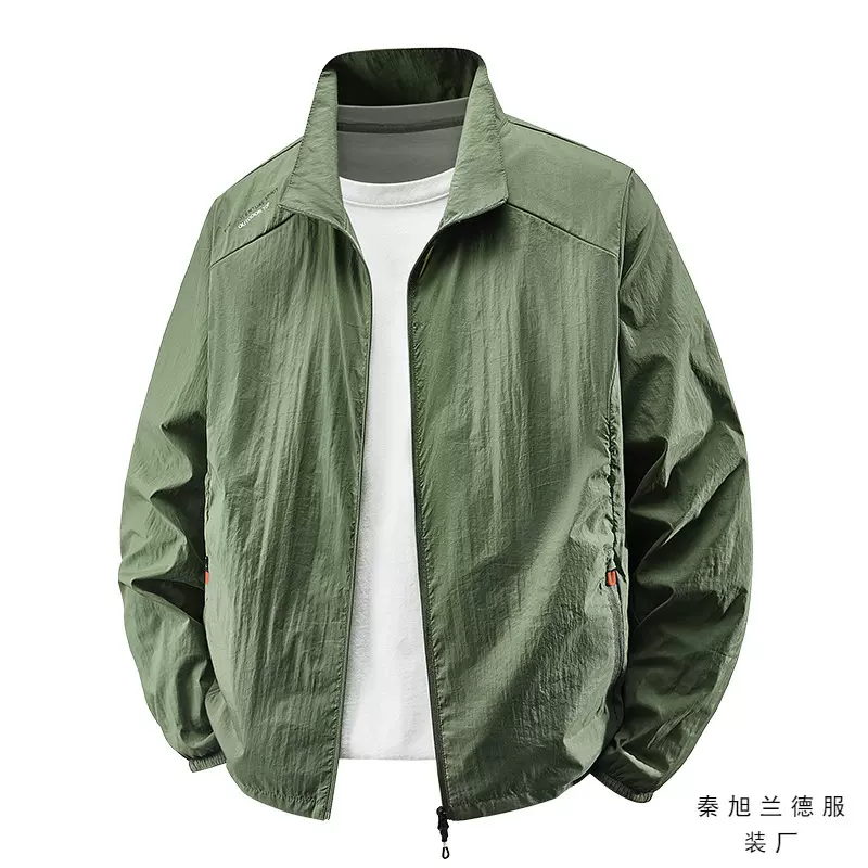 夏季立领防晒衣男薄款透气中年皮肤衣夏天运动防晒服外套男2218