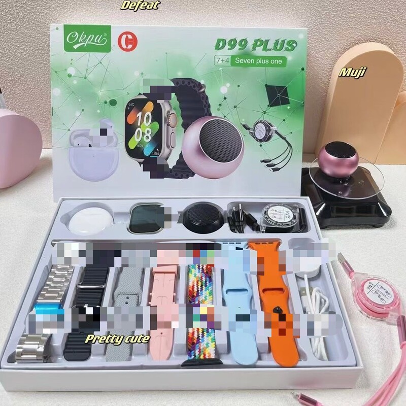 Huaqiang North D99PLUS Smart Watch Set Bluetooth Call Smart Island pro6 Headset Mini Speaker 7in4