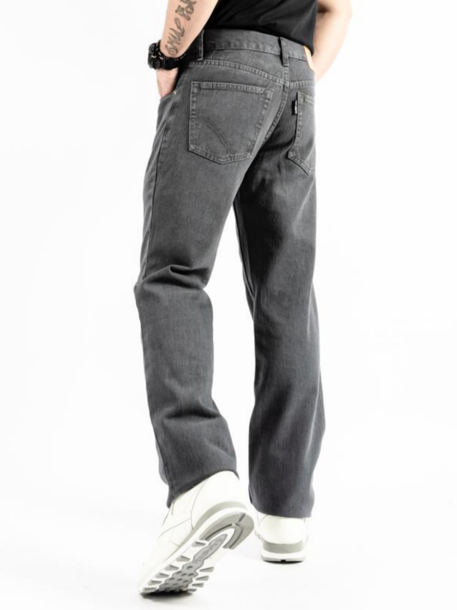 Cleanfit Herren Jeans Mit Geradem Bein Graue Freizeithose_voghion.com