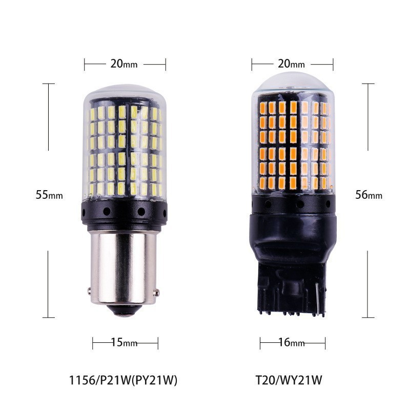 車の LED ブレーキライト 1157 3014 144smd 電球ハイライト抗ストロボ 1156 ターンシグナル Canbus|undefined