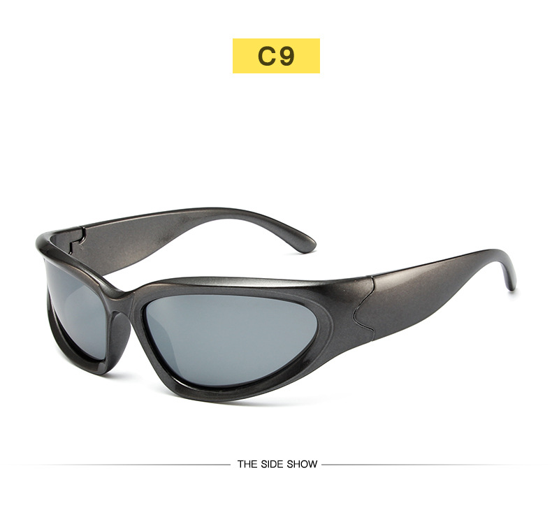 Sportsonnenbrille Im Y2k Steampunk Design Für Damen Und Herren_voghion.com
