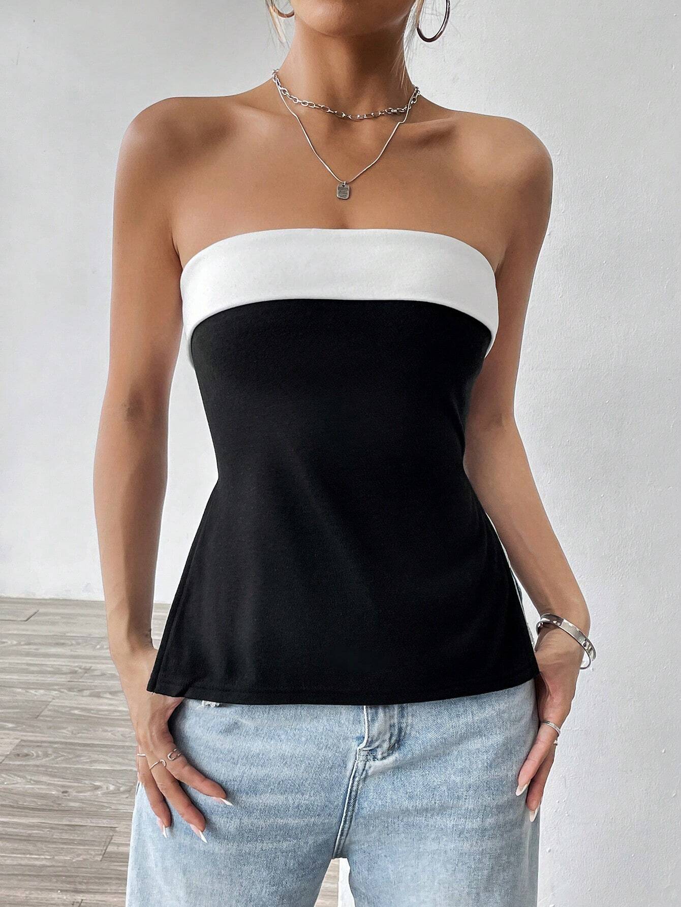 Summer Season Women's Gender Wholesale Women's Vacation Simple Style Color Block Contrast Binding Tank Tops