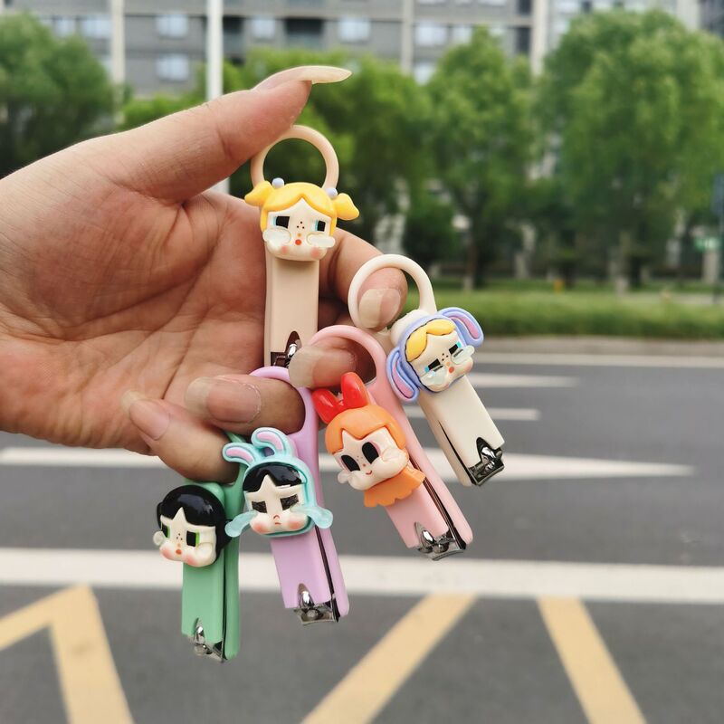 Cute Cartoon Crying Baby Acrylic Nail Clipper Portable Nail Clipper Household Stainless Steel Nail Clipper Keychain Accessories