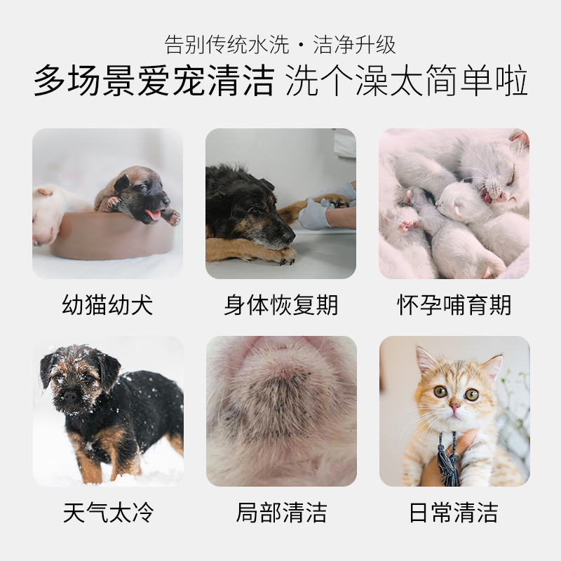 跨境寵物乾洗泡泡免洗狗狗貓咪除臭潔淨慕斯Pet dry cleaning