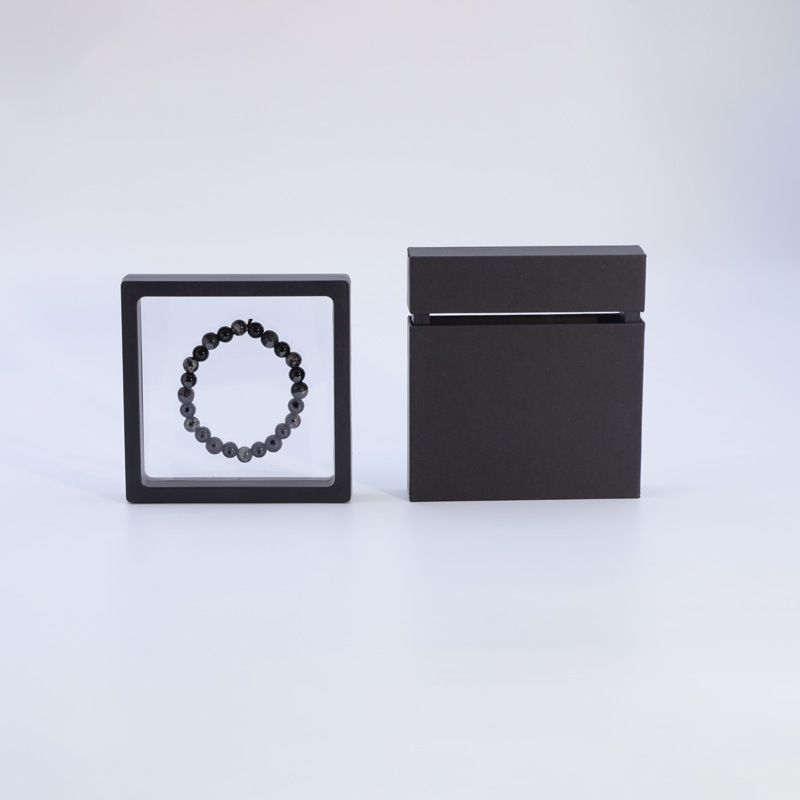 Caja de cajón de papel exterior multicolor extraída Caja de suspensión de almacenamiento Anillo de embalaje de red Caja de joyería de cristal antioxidante