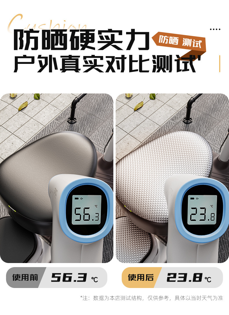 Electric Vehicle Waterproof Seat Cover, Universal Sun Protection for All Seasons, Love Maya Di Platform Bell Battery Bicycle Seat Cover