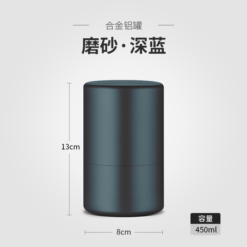 Gran frasco de metal sellado de aleación de aluminio de titanio tarro de té de acero inoxidable Cubo de té de estilo japonés almacén de té de amortiguación