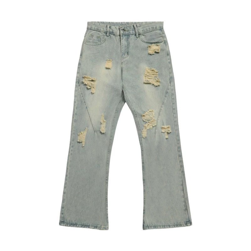 Retro summer thin jeans, design trousers, American style, trend of season, loose straight fit
