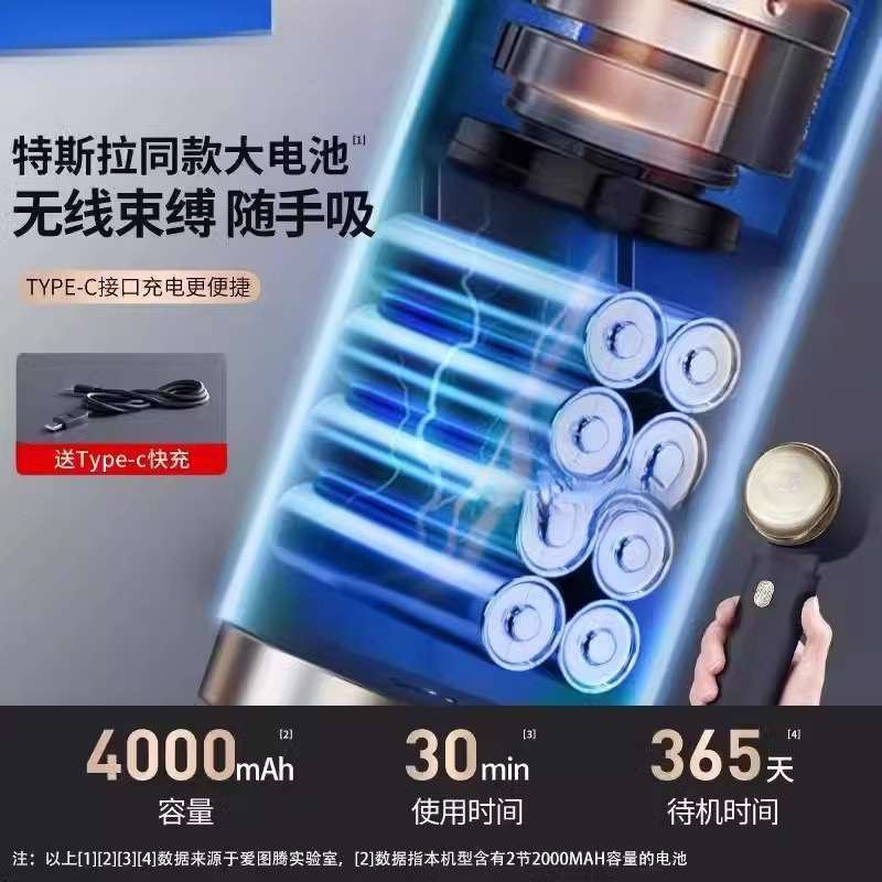 新款昂爱图腾车载吸尘器车用无线充电迷你小型手持吸吹抽充大吸|undefined