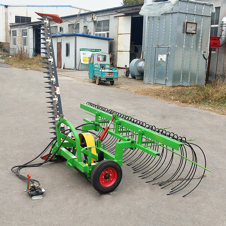艾草苜蓿草收割搂草机拖拉机后置割草搂膜一体机残膜收集机
