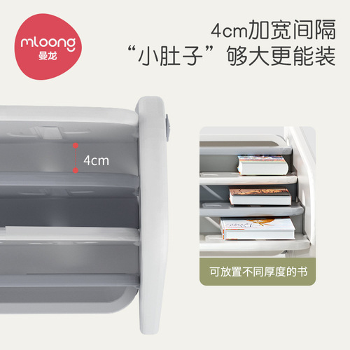 Manlong Cactus Bookshelf, Picture Book Rack, Baby Toy Organizer Shelf, Kids' Storage Cabinet, Plastic Storage Bookcase