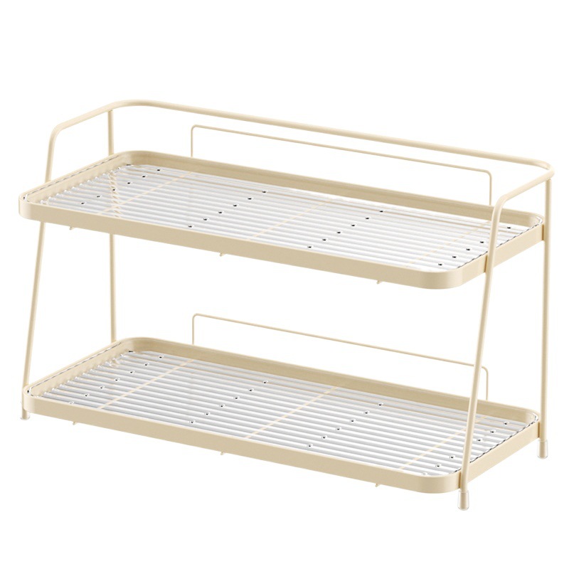 Crema estilo baño Baño rack de almacenamiento inodoro mesa de lavado de escritorio estante cosmético