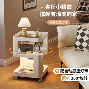 Iron side table, movable cross-border sofa, side table, tempered glass bedside table, light luxury, simple, modern coffee table, living room