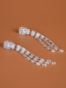 Accessory, zirconium, long earrings, European style, maxi length, wholesale